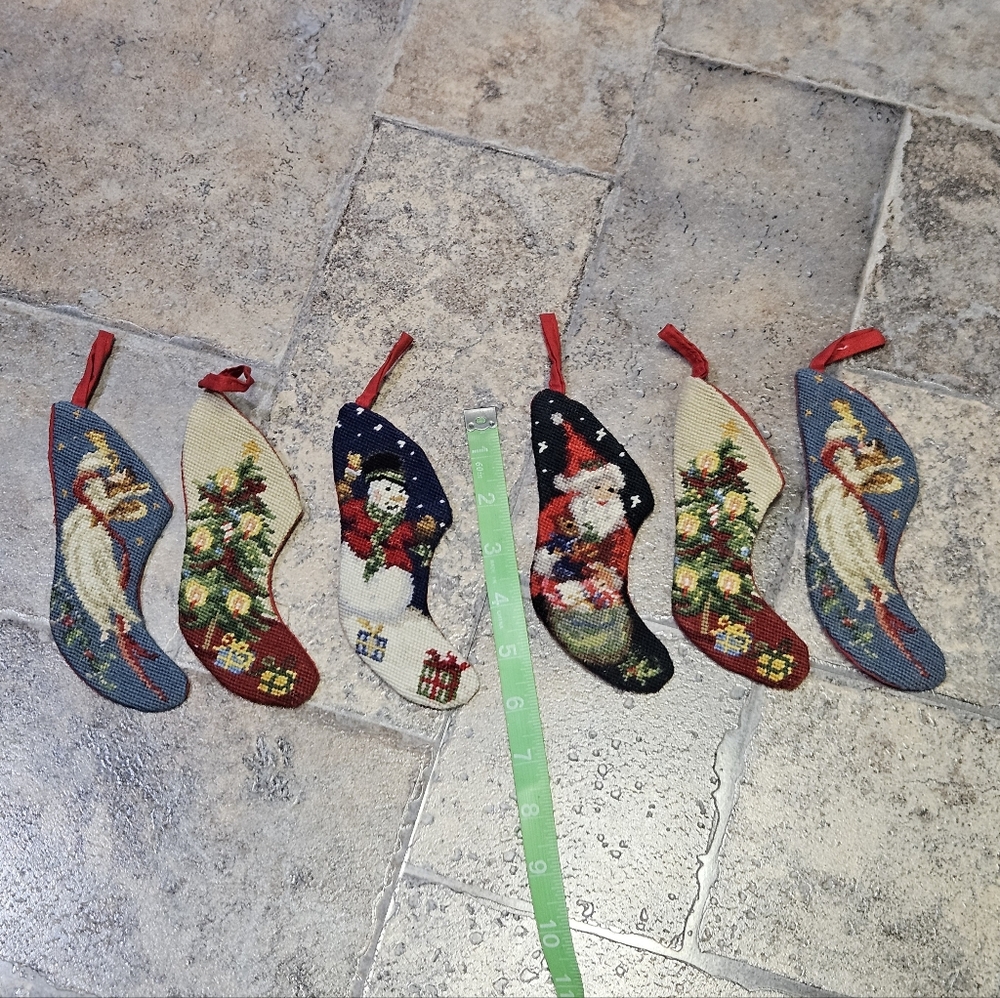 Miniature Needlepoint Stockings Set Of 6 - Picture 6 of 6